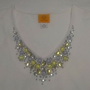 Ruby Rd Beaded Neckline Shirt